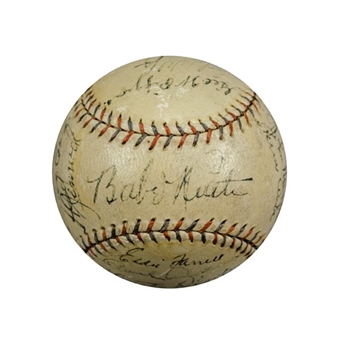 1932 World Series Champion New York Yankees (22 Signatures Including Babe Ruth and Lou Gehrig)